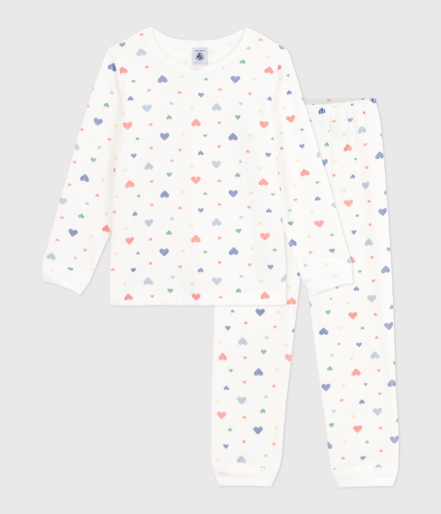 Pyjama enfant en velours imprimé cœurs