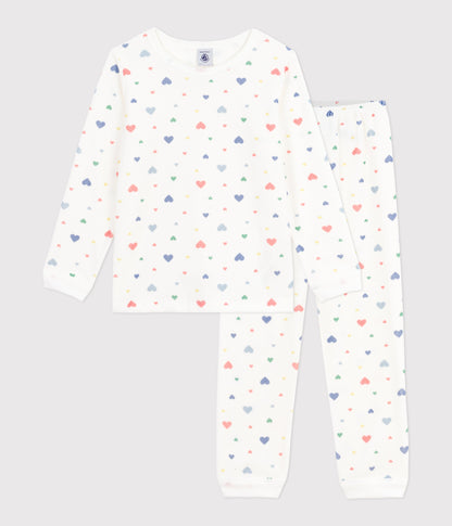 Pyjama enfant en velours imprimé cœurs