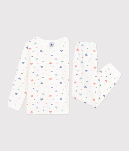 Pyjama enfant en velours imprimé cœurs
