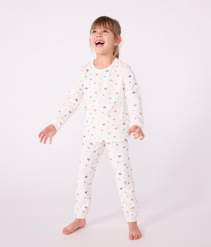 Pyjama enfant en velours imprimé cœurs