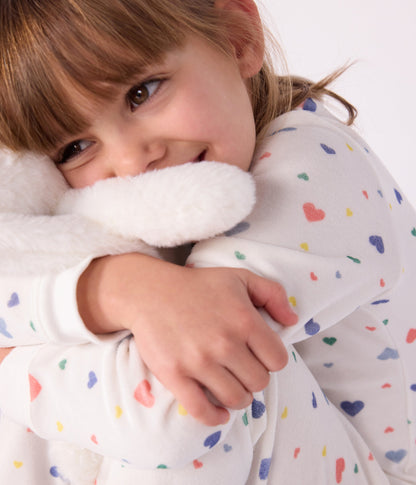 Pyjama enfant en velours imprimé cœurs