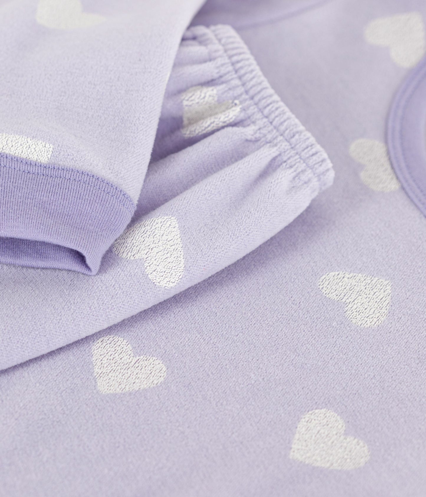 Pyjama enfant en velours imprimé cœurs