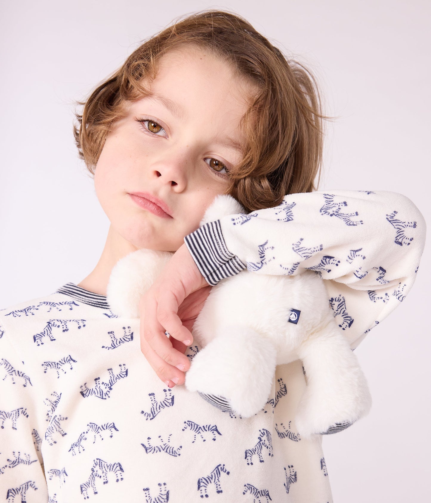 Pyjama enfant en velours imprimé zèbres