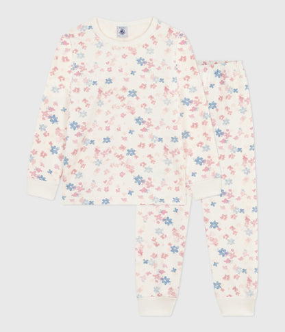 Pyjama enfant en molleton imprimé fleurs