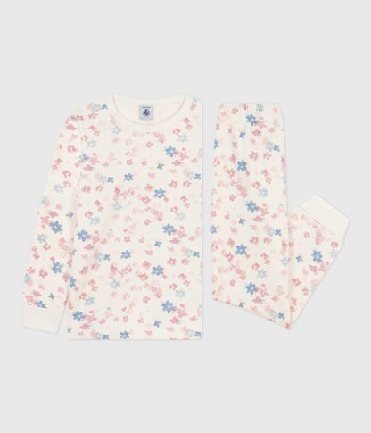 Pyjama enfant en molleton imprimé fleurs