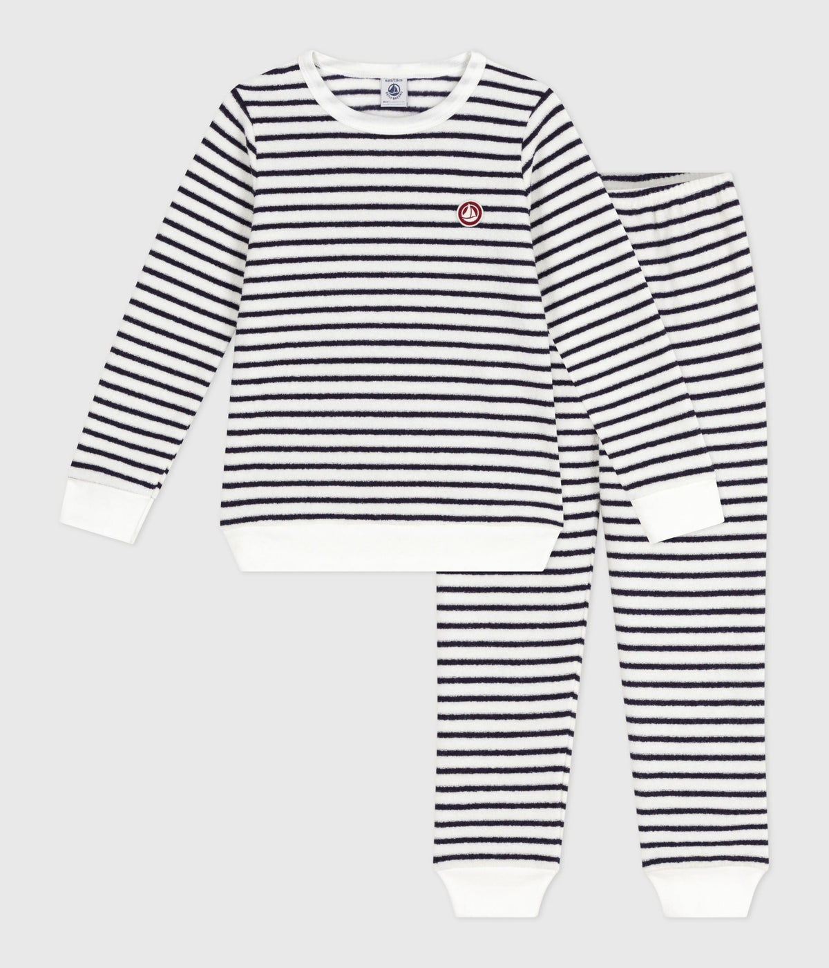 Pyjama enfant en coton éponge à rayures – F1