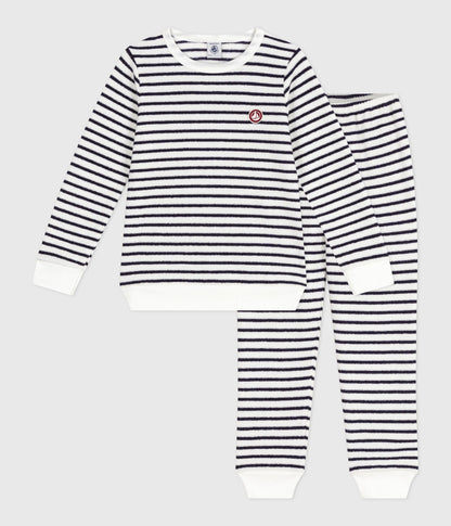 Pyjama enfant en coton éponge à rayures – F1