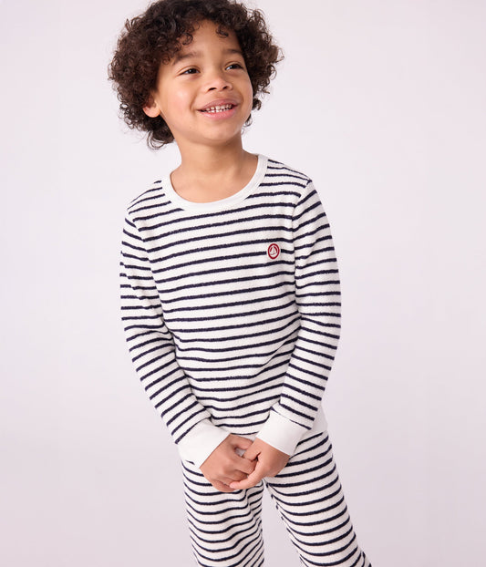 Pyjama enfant en coton éponge à rayures – J1