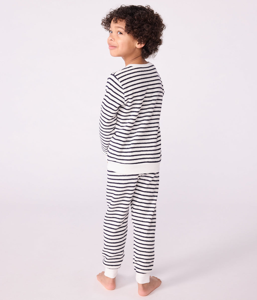 Pyjama enfant en coton éponge à rayures – J2