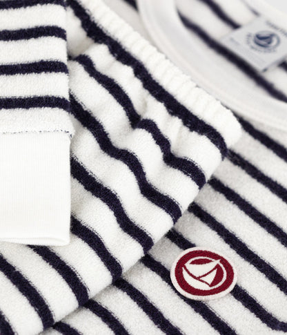 Pyjama enfant en coton éponge à rayures