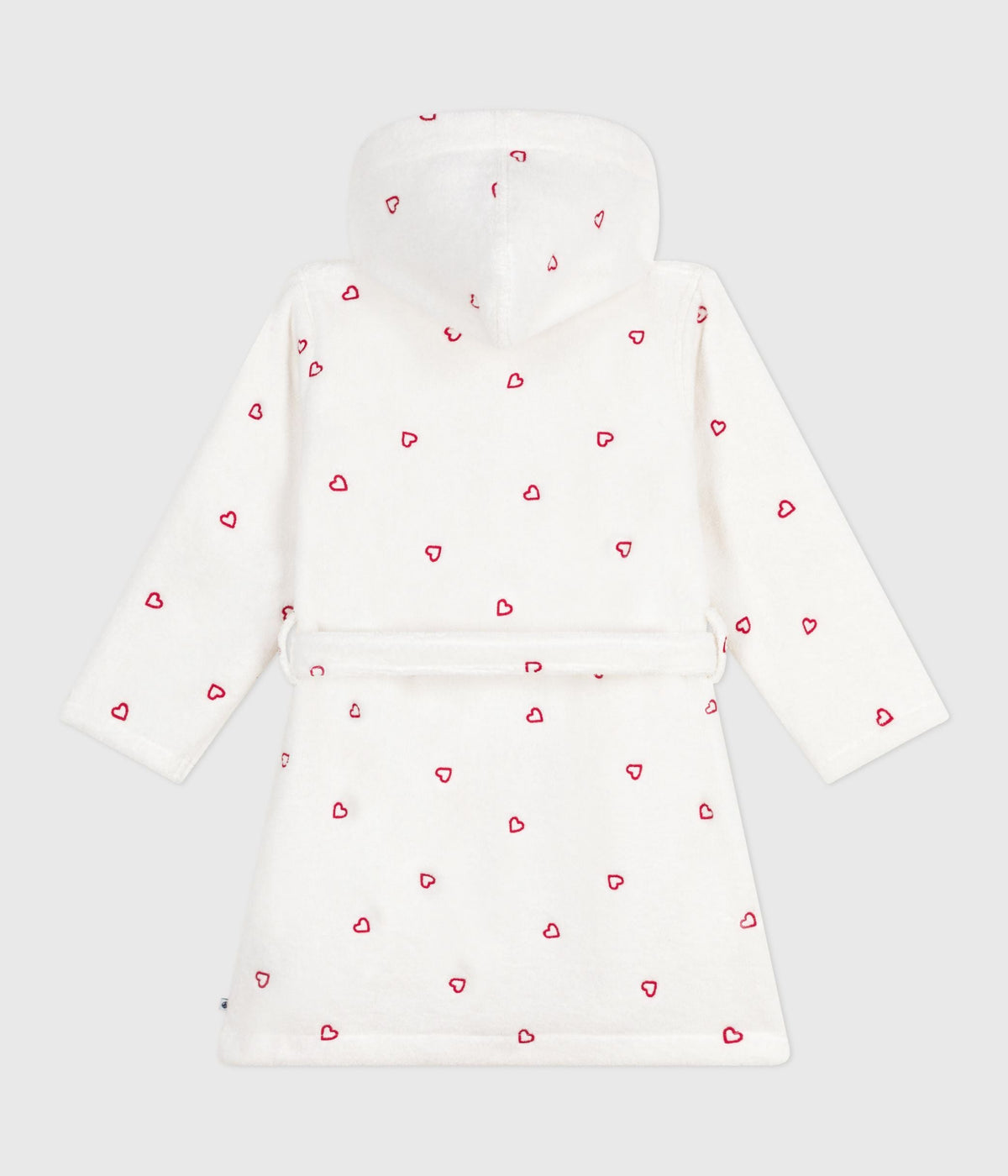 Peignoir enfant en coton éponge cœurs brodés – D1