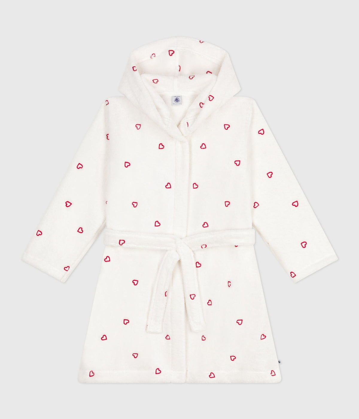 Peignoir enfant en coton éponge cœurs brodés – F1