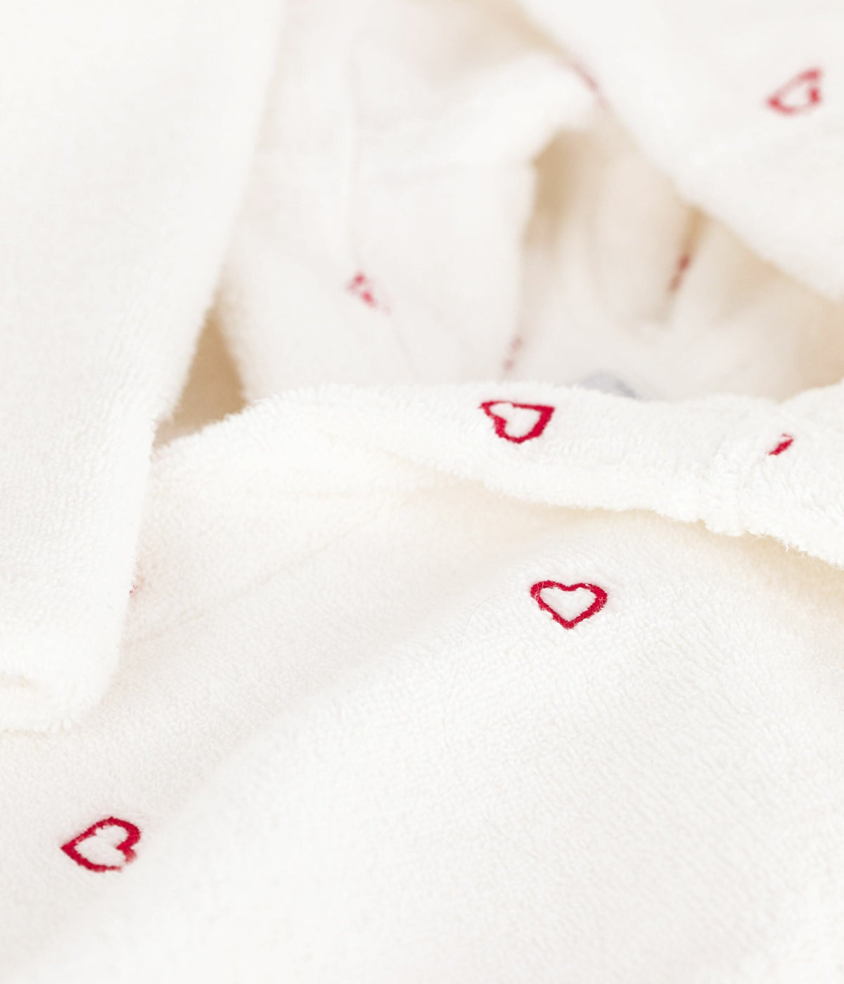 Peignoir enfant en coton éponge cœurs brodés – Z1