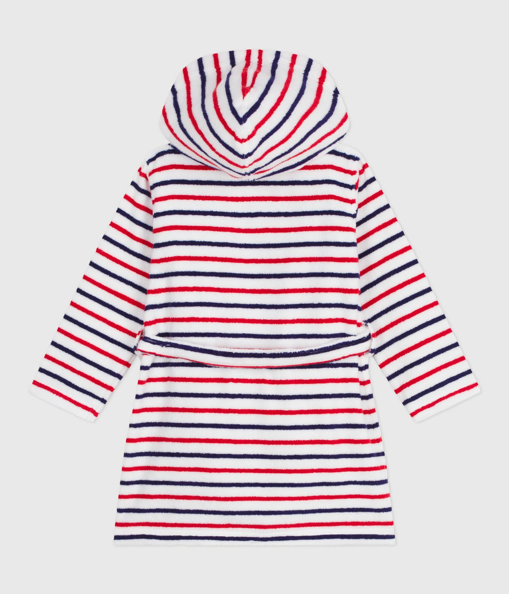 Peignoir enfant en coton éponge à rayures – D1