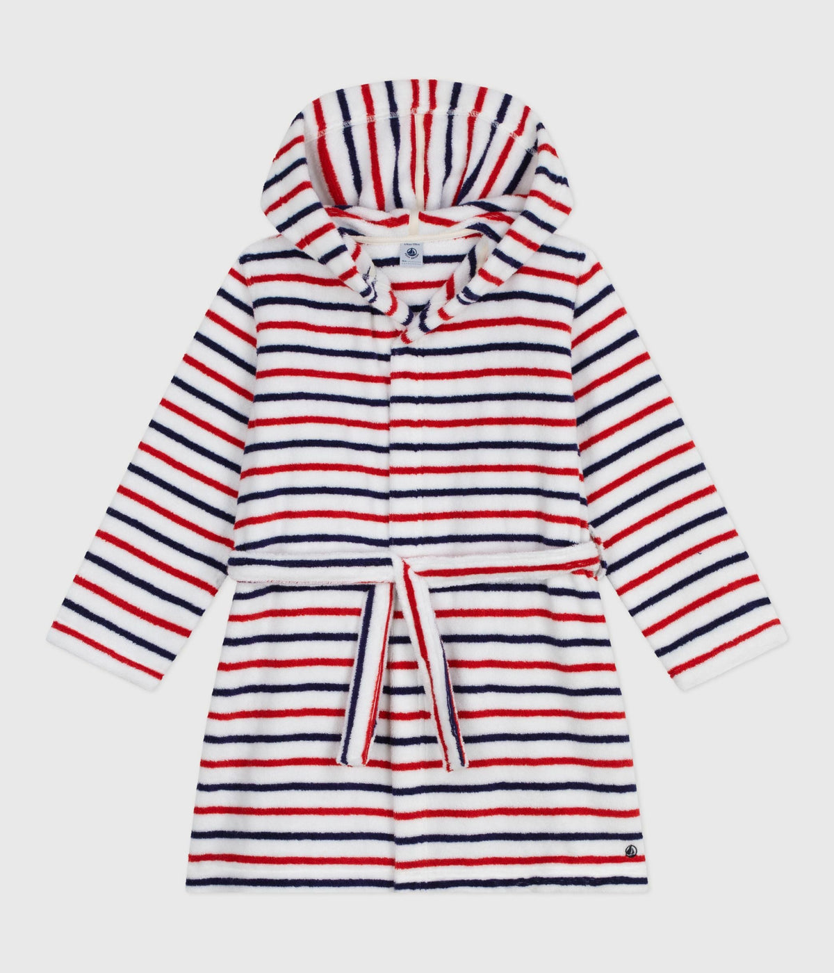 Peignoir enfant en coton éponge à rayures – F1