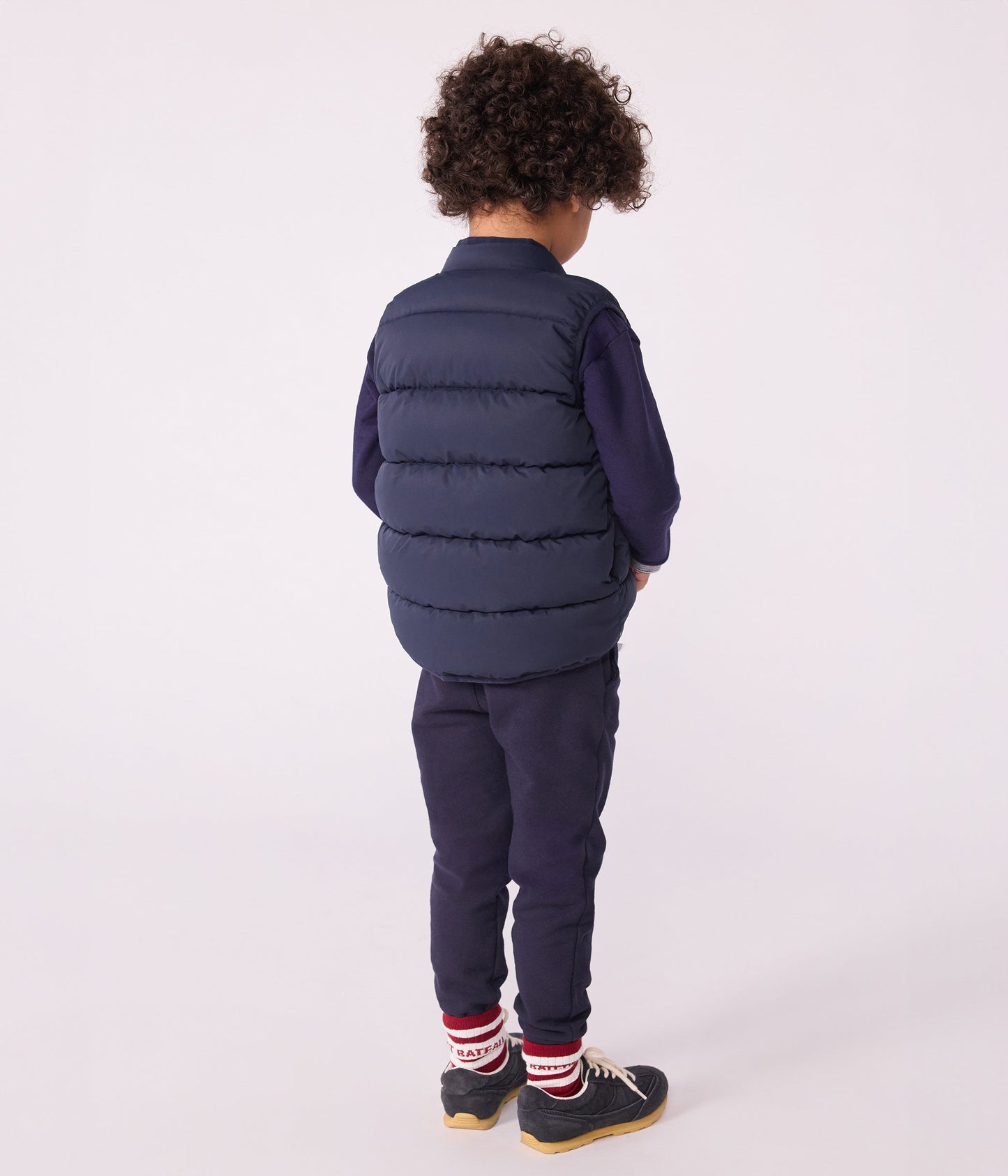 Doudoune enfant sans manche bicolore réversible