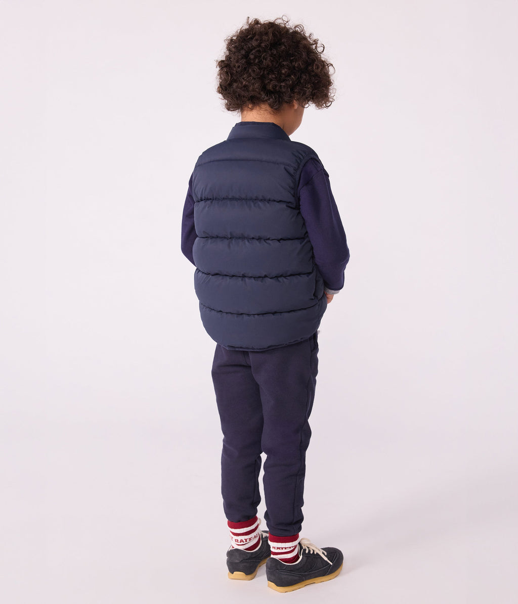 Doudoune enfant sans manche bicolore réversible – J1