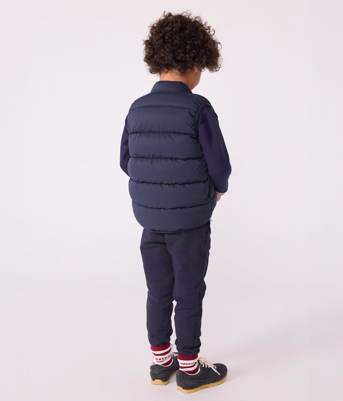 Doudoune enfant sans manche bicolore réversible – J1