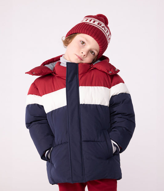 Doudoune enfant unie colorblock
