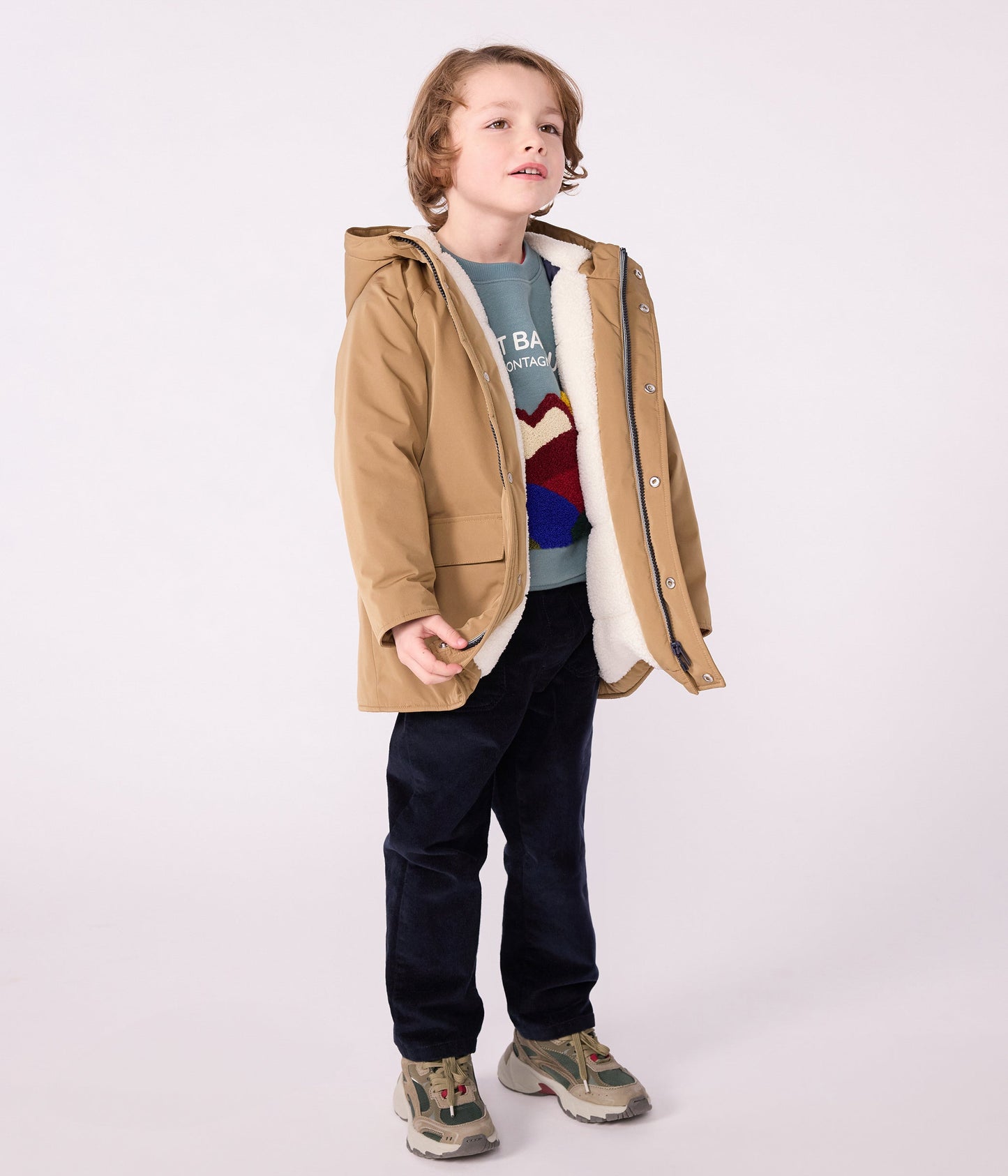 Parka enfant mi-longue unie