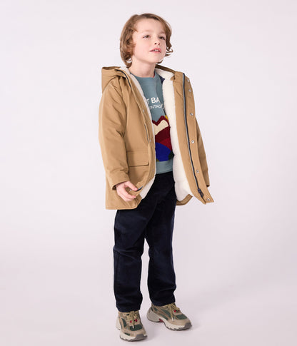 Parka enfant mi-longue unie