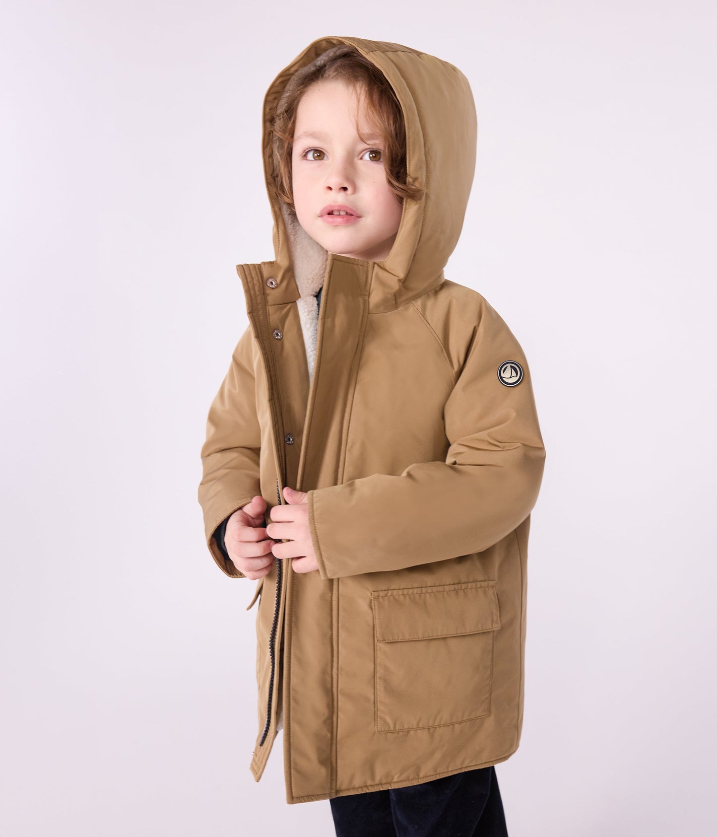Parka enfant mi-longue unie