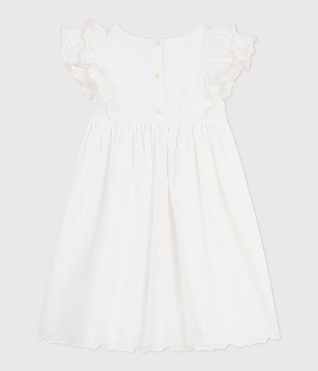 Robe enfant en coton manches courtes unie – D1