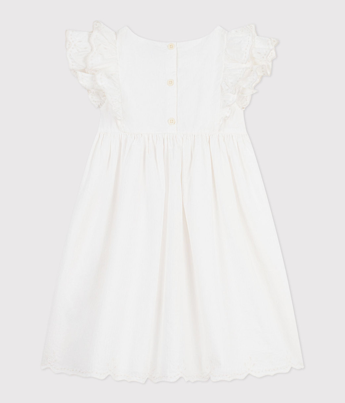 Robe enfant en coton manches courtes unie – D1