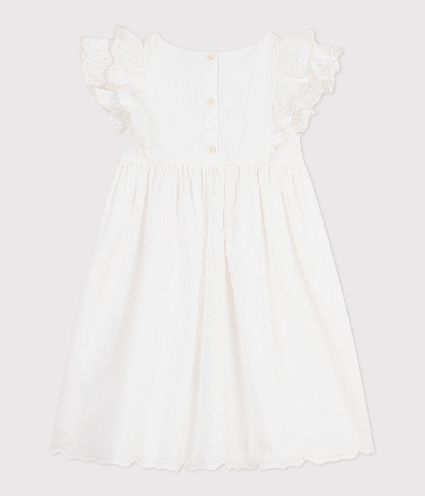 Robe enfant en coton manches courtes unie – D1