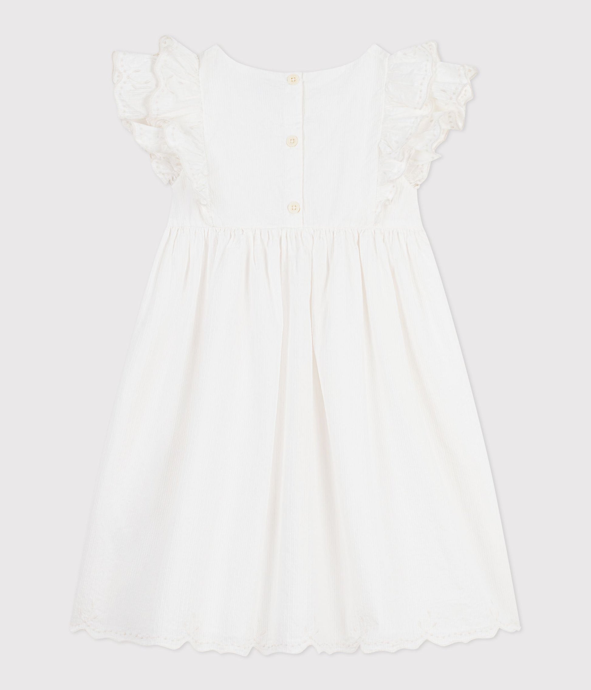 Robe enfant en coton manches courtes unie – D1