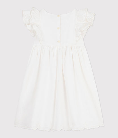Robe enfant en coton manches courtes unie – D1