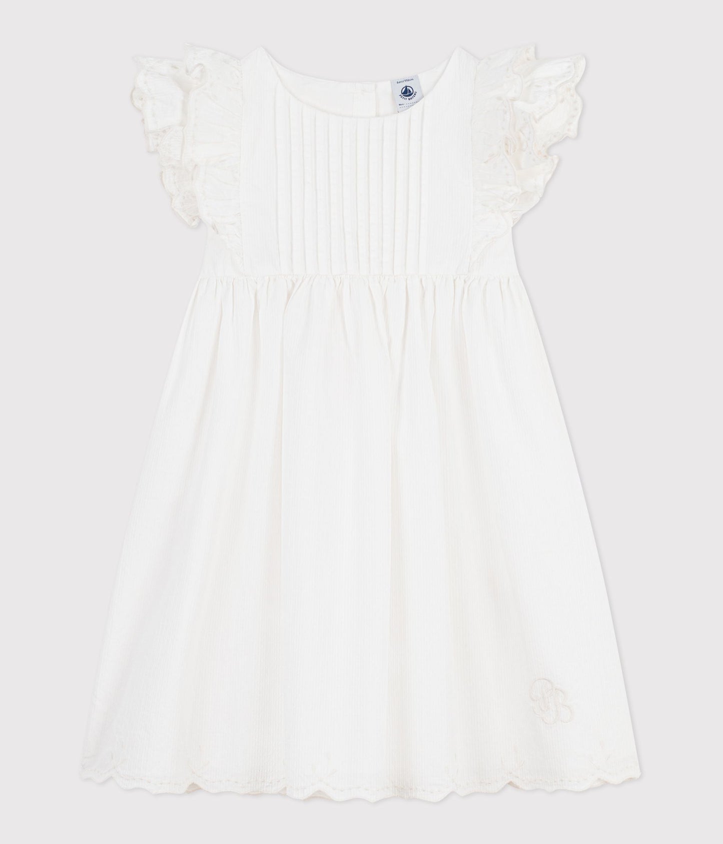 Robe enfant en coton manches courtes unie – F1