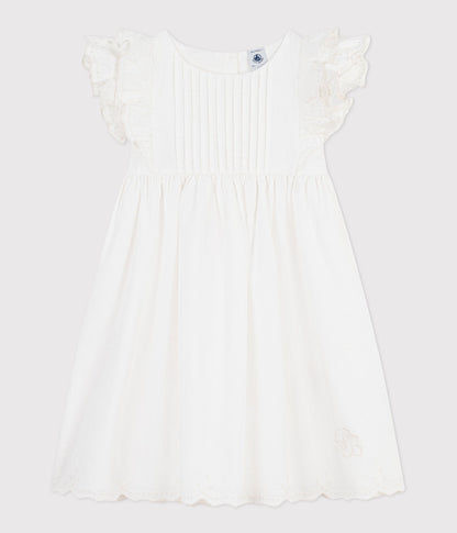 Robe enfant en coton manches courtes unie – F1