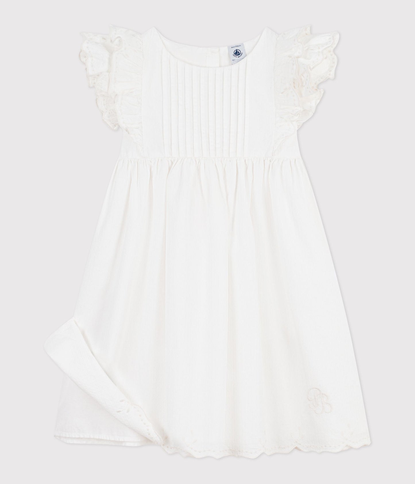 Robe enfant en coton manches courtes unie – F2