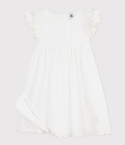Robe enfant en coton manches courtes unie – F2