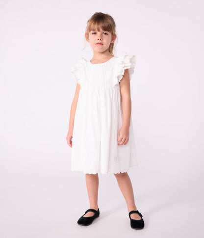 Robe enfant en coton manches courtes unie – J1