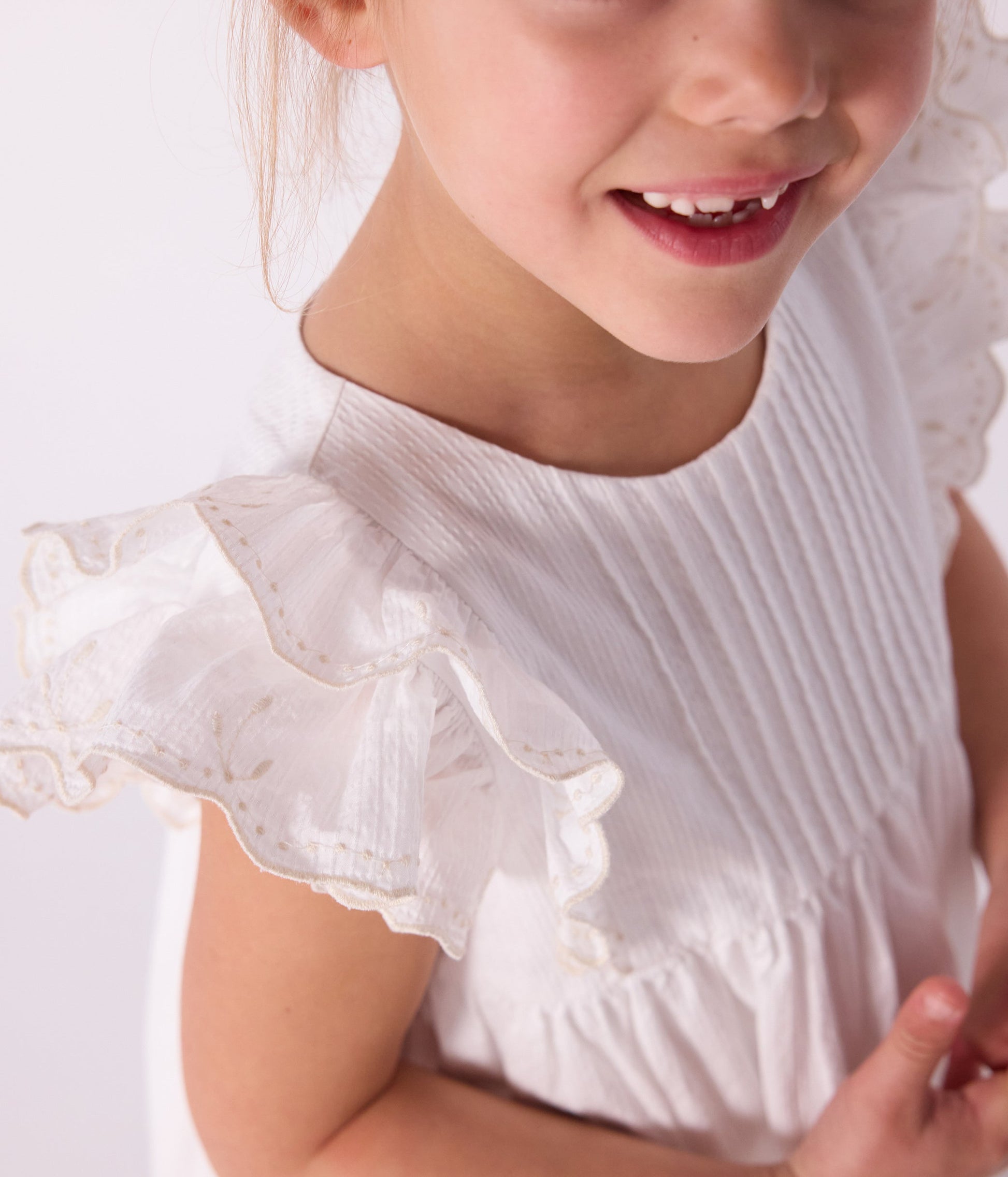 Robe enfant en coton manches courtes unie – J3