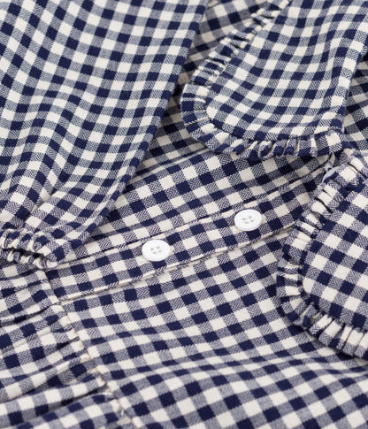 Robe enfant manches longues en flanelle à carreaux