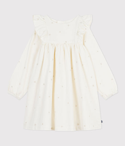 Robe enfant manches longues en velours unie