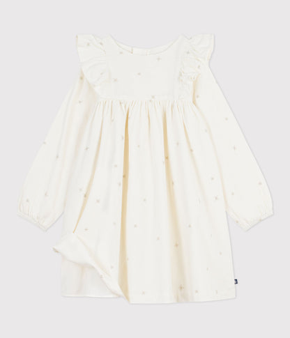 Robe enfant manches longues en velours unie