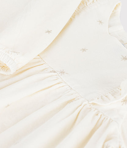 Robe enfant manches longues en velours unie