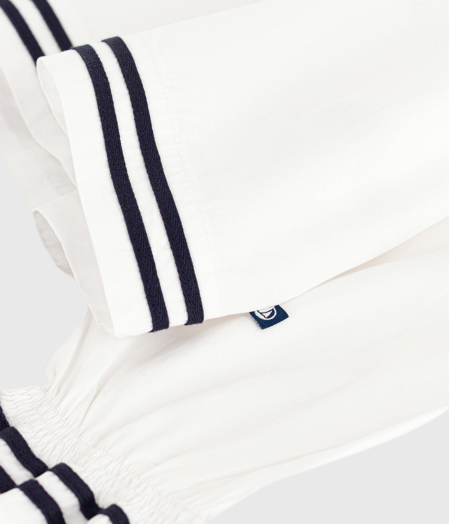 Blouse enfant en popeline de coton manches longues unie