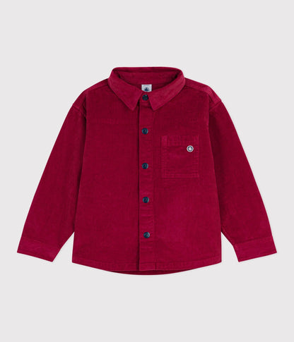 Chemise enfant en velours unie