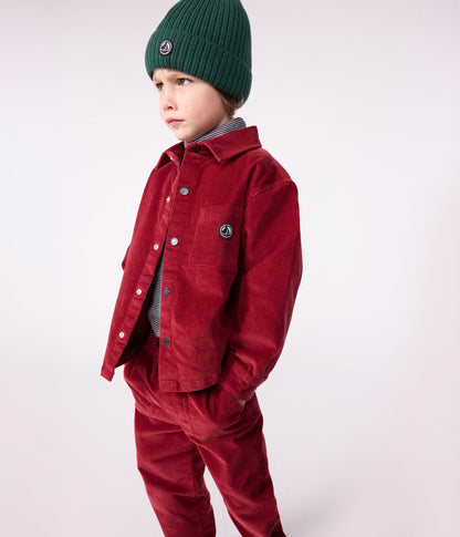 Chemise enfant en velours unie