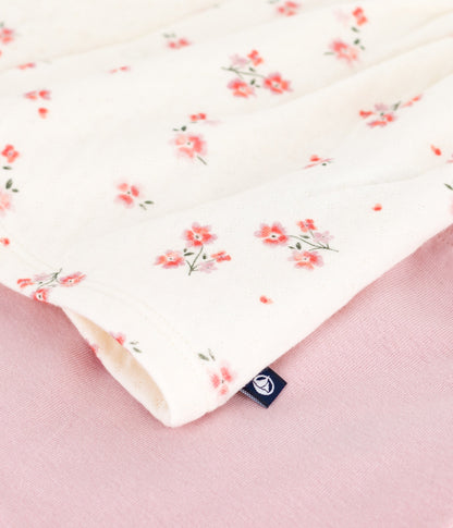 Robe bébé à col imprimé fleurs et legging en coton