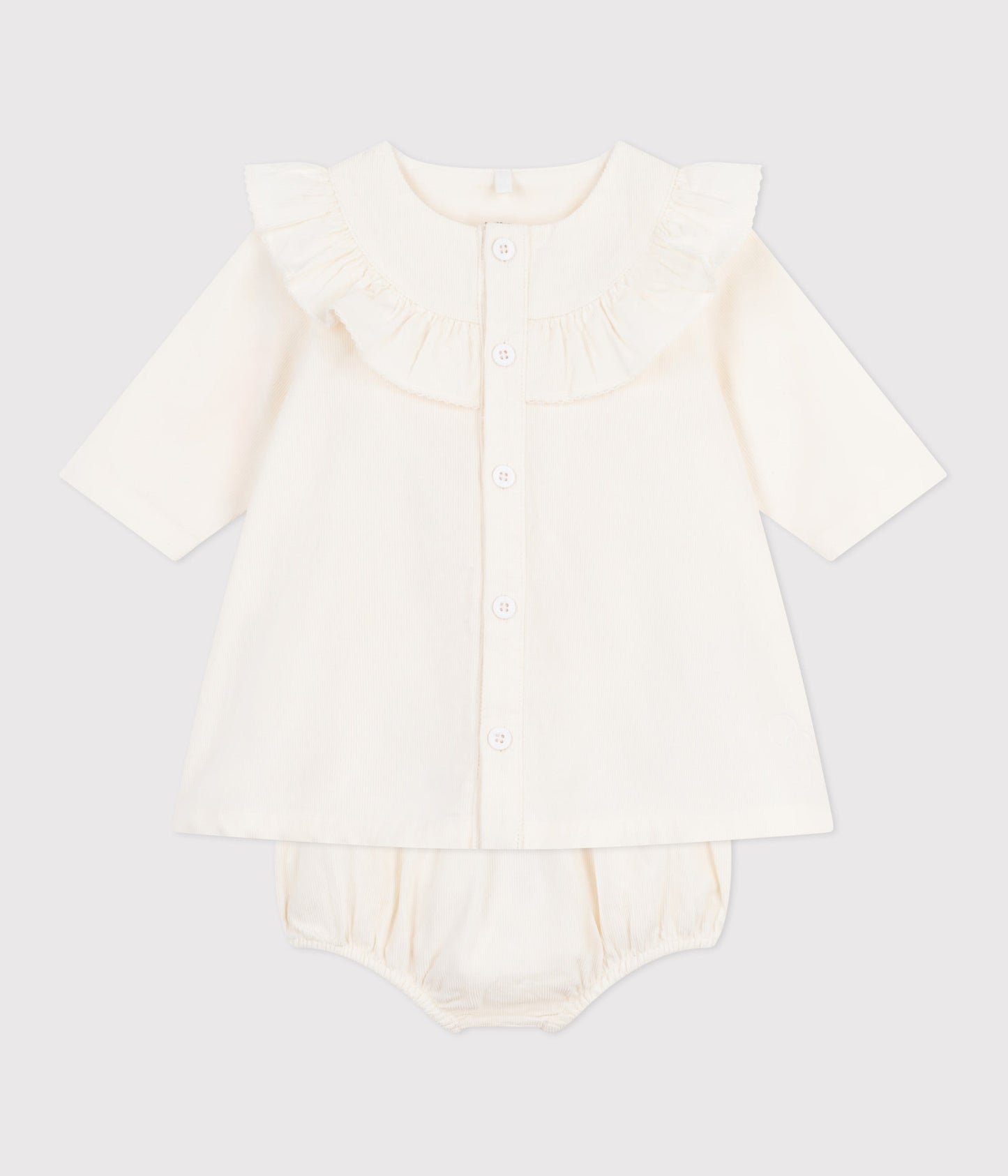 Robe cérémonie bébé en velours brodé et son bloomer