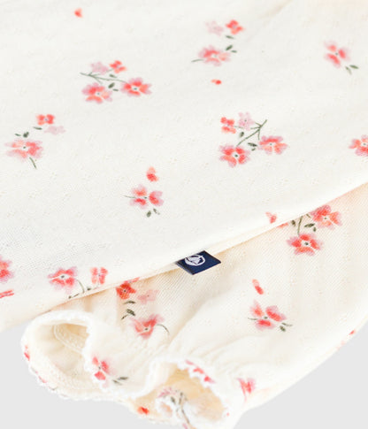 Combinaison bébé en coton à volants, imprimé fleurs
