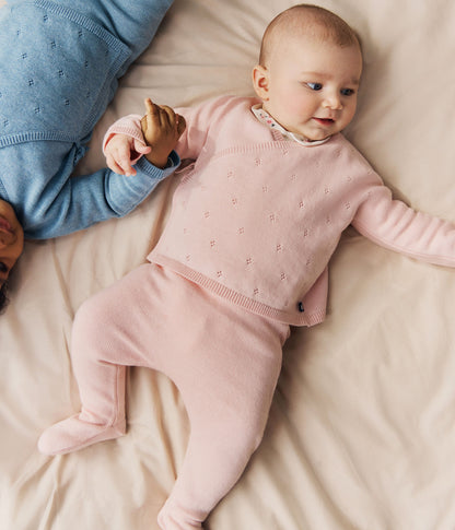 Pantalon bébé en tricot laine et coton