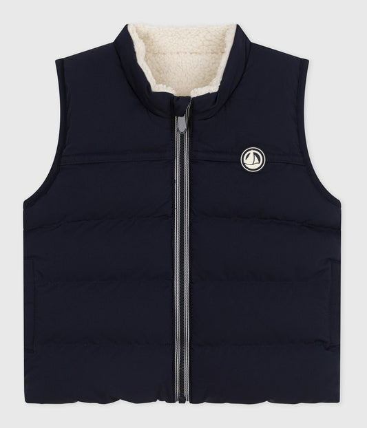 Doudoune bébé sans manche réversible