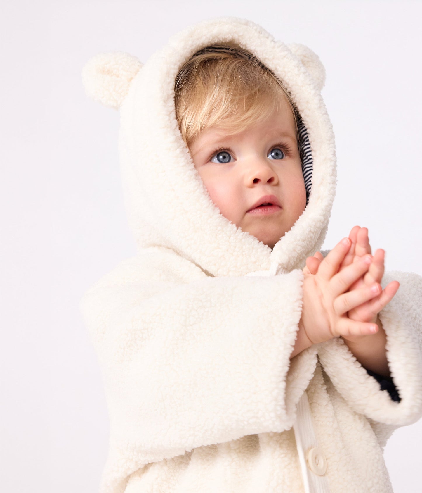 Manteau à capuche bébé ouatiné en sherpa